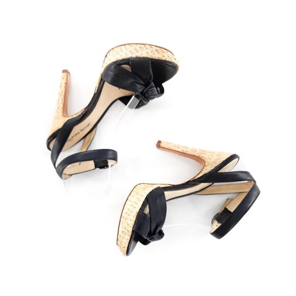 ALEXANDRE BIRMAN NWOB Black Leather Ankle Strap Platform Sandals Heels - Picture 8 of 12